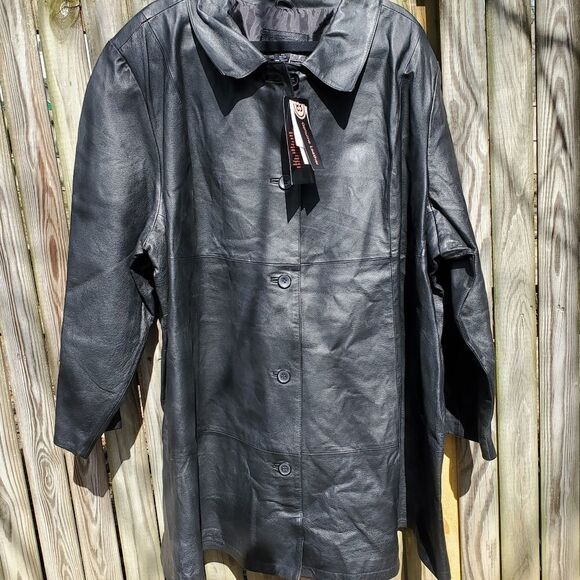 Black Leather Jacket/Coat  - Picture 1 of 10